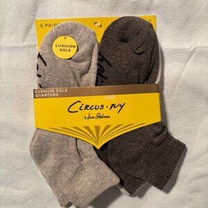 CIRCUS NY BY SAM EDELMAN 6pk Quarter Socks Size 5-10